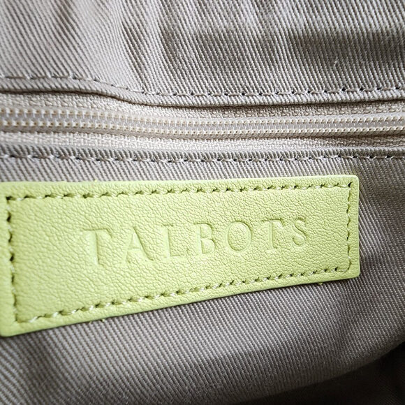 Talbots Neon Yellow Leather Crossbody Purse - Picture 10 of 13